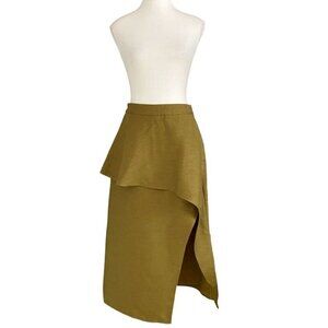 NWT PAUL SMITH PS THE LABEL NOBODY ELSE SKIRT OLIVE LAYERED MAXI SKIRT - S